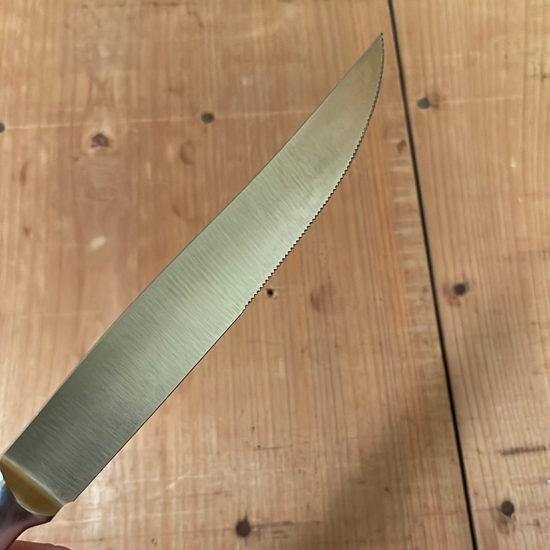 Eichenlaub Forged Tableware Steak Knife Set Stainless Olive Matte Handles - 6 Pieces