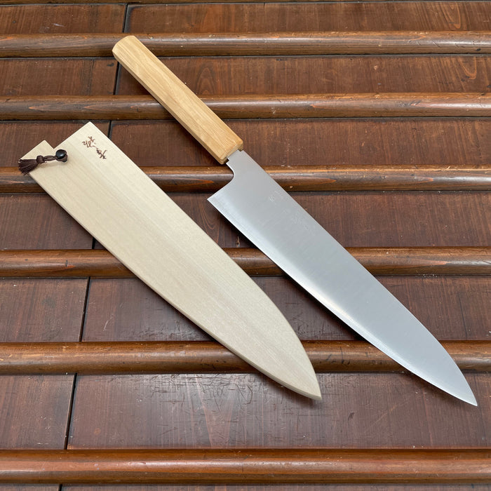 Konosuke Sanjo GS+ 210mm Gyuto SLD Khii Chestnut Handle with Saya