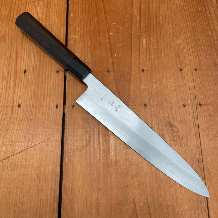 Hatsukokuro Nakagawa 240mm Gyuto Aogami 1 Damascus Ebony Handle