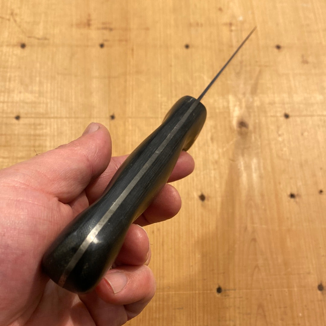 Handmade 6” Boning Knife Semi Flex Carbon Steel Linen Micarta With Sheath