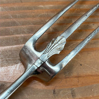 French Carving 3 Tined Fork Carbon Steel Silver Handle