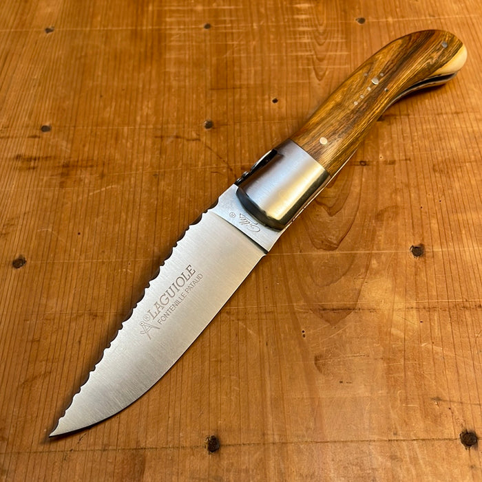 Fontenille Pataud Laguiole Sport 13cm Pocket Knife Stainless Guilloché Lockback Pistachio Handle