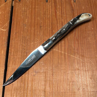 Fontenille Pataud Laguiole Le Pocket 10cm Pocket Knife Dark Ram Horn Lockback