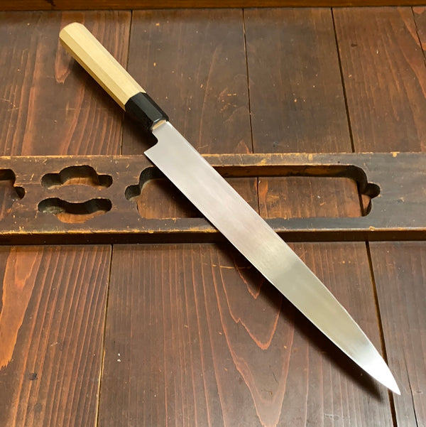 Hitohira Kikuchiyo Manzo 270mm Yanagi Shirogami 3 Ho Wood - LEFTY
