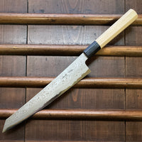 Sakai Kikumori x Bernal Cutlery Sori 240mm Kiritsuke Sujihiki Aogami 1 Suminagashi