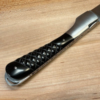 Fontenille Pataud Sperone 12cm Pocket Knife Carved Pinned Buffalo Horn Tip Lockback