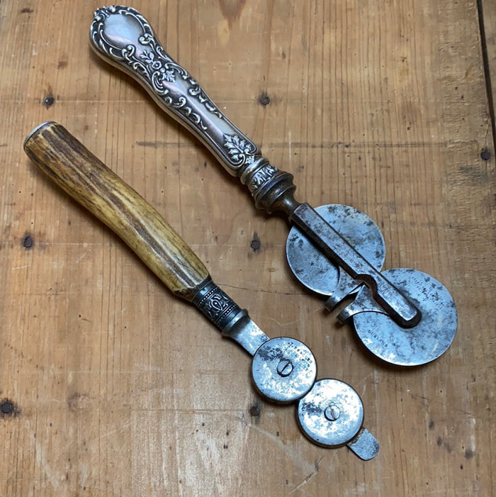 Pair of Joseph Rodgers Sheffield Knife Sharpeners Sterling Victorian & Stag Edwardian