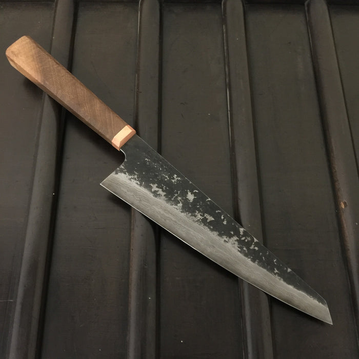 Blenheim Forge 220mm Gyuto Iron Clad Aogami Super Walnut & Copper