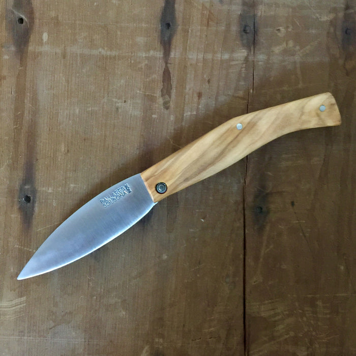 Pallares Busa 10cm Drop Point Stainless Friction Lock Olive Wood Handle