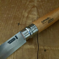 Opinel Straight Back Carbon Ring Lock Beechwood Handle