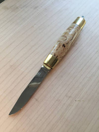 Lagarde Tonneau Barrel Knife Birch & Brass Handle