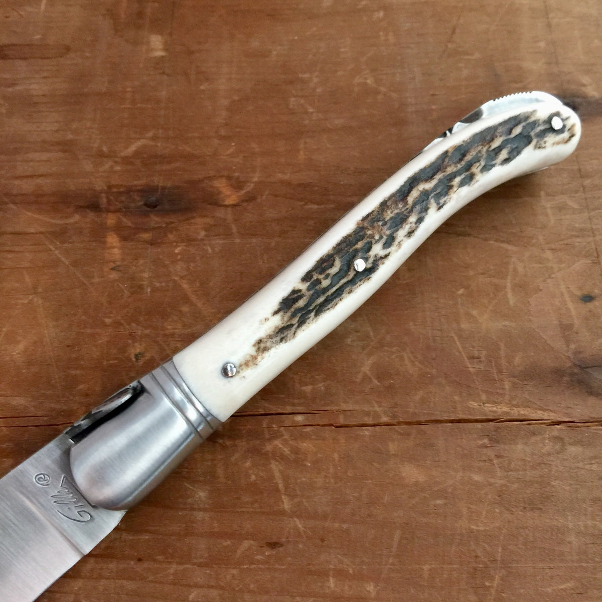 Fontenille Pataud Laguiole Nature 12cm Pocket Knife Stag Lockback